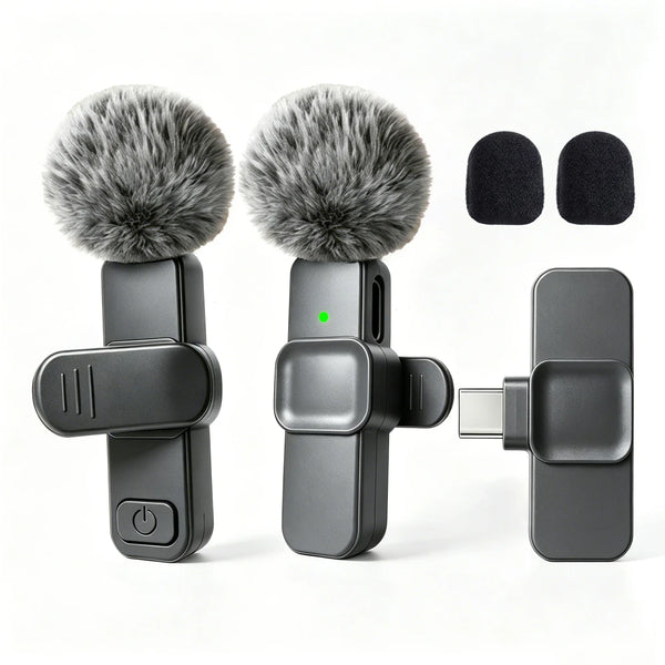 Type-C Port Professional Wireless Lavalier Microphone for Smartphones, Computers and Cameras, Plug and Play